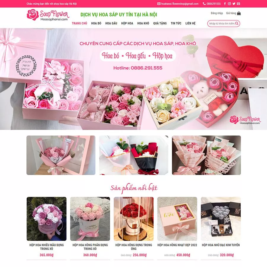 Theme wordpress bán hoa tươi 02