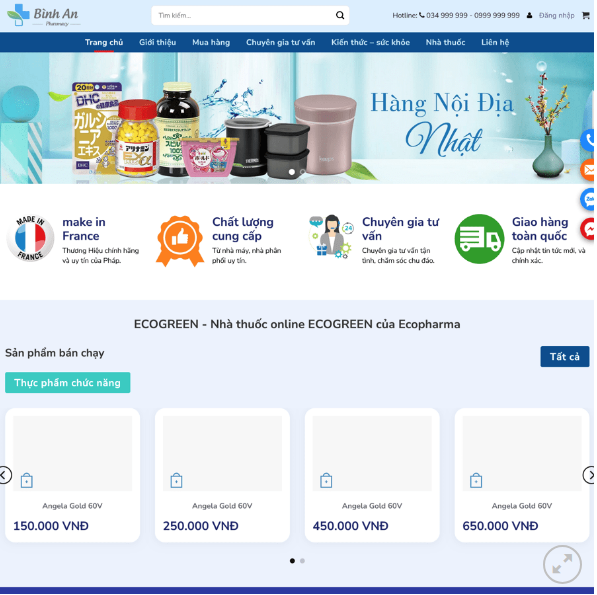 Mẫu Website NHÀ THUỐC