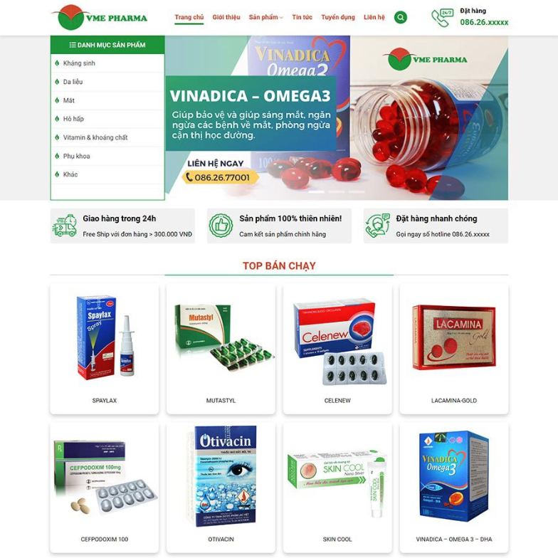 Mẫu Website DƯỢC PHẨM 09