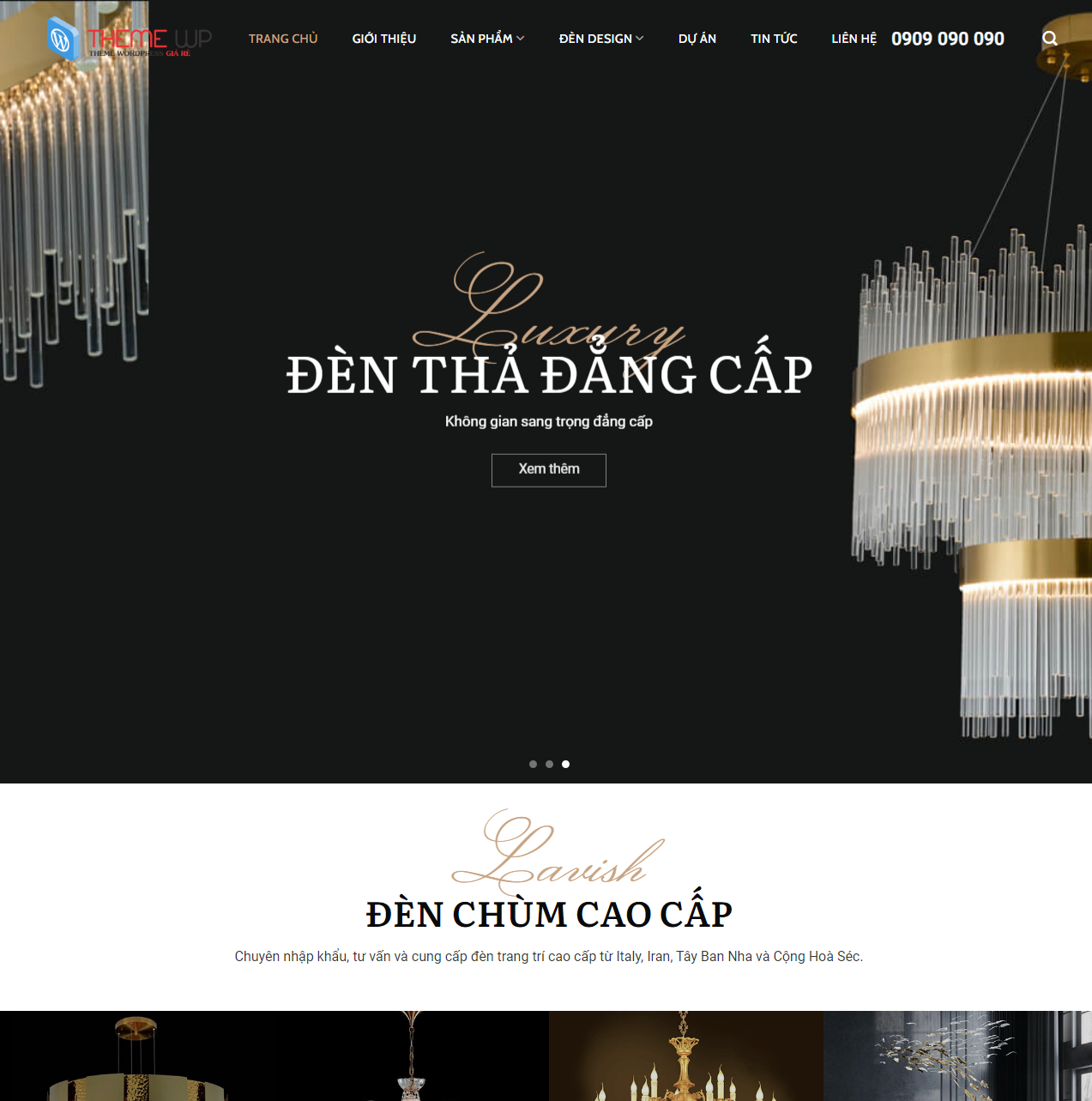 Mẫu Website đèn chùm