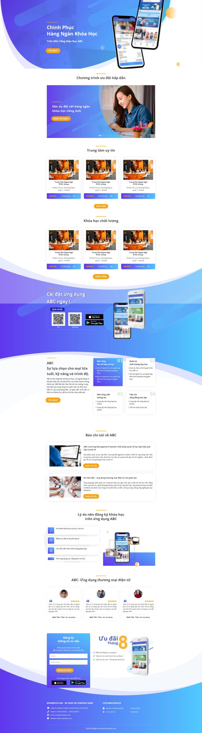 Mẫu Website APP GIÁO DỤC