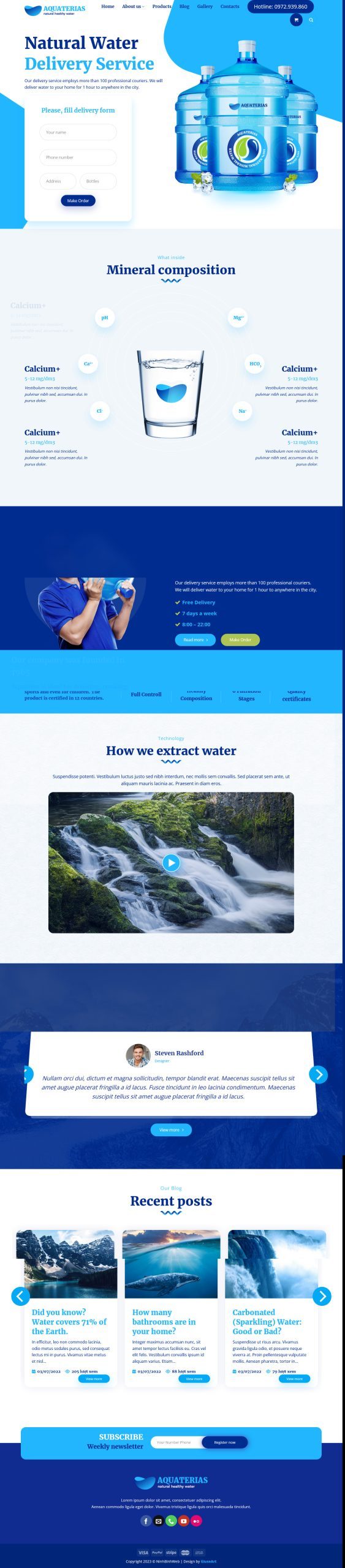 Mẫu Website KINH DOANH NƯỚC LỌC AQUA