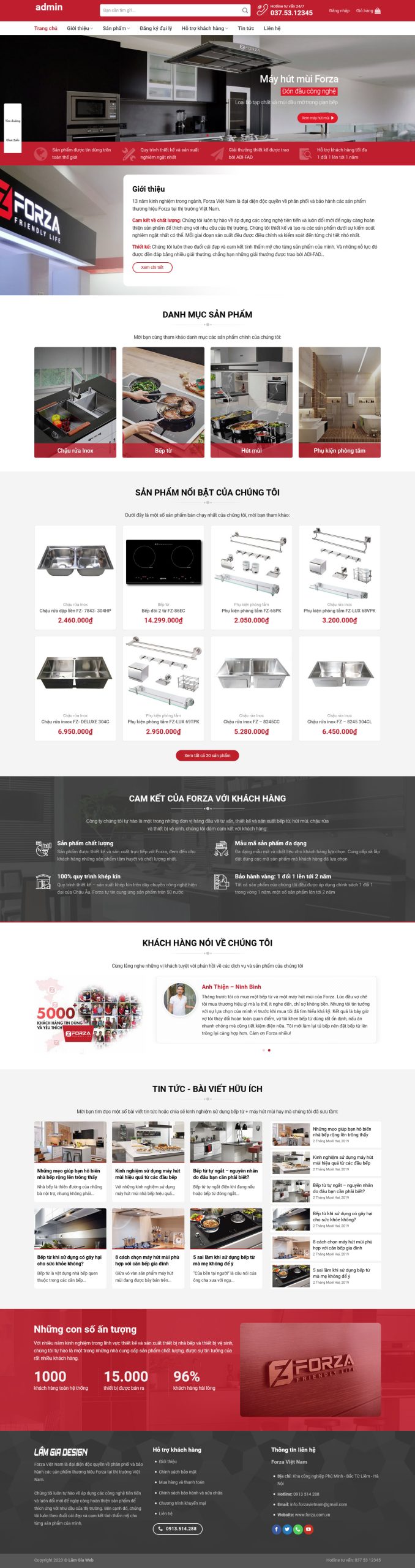 Mẫu Website KINH DOANH THIẾT BỊ NHÀ BẾP 2