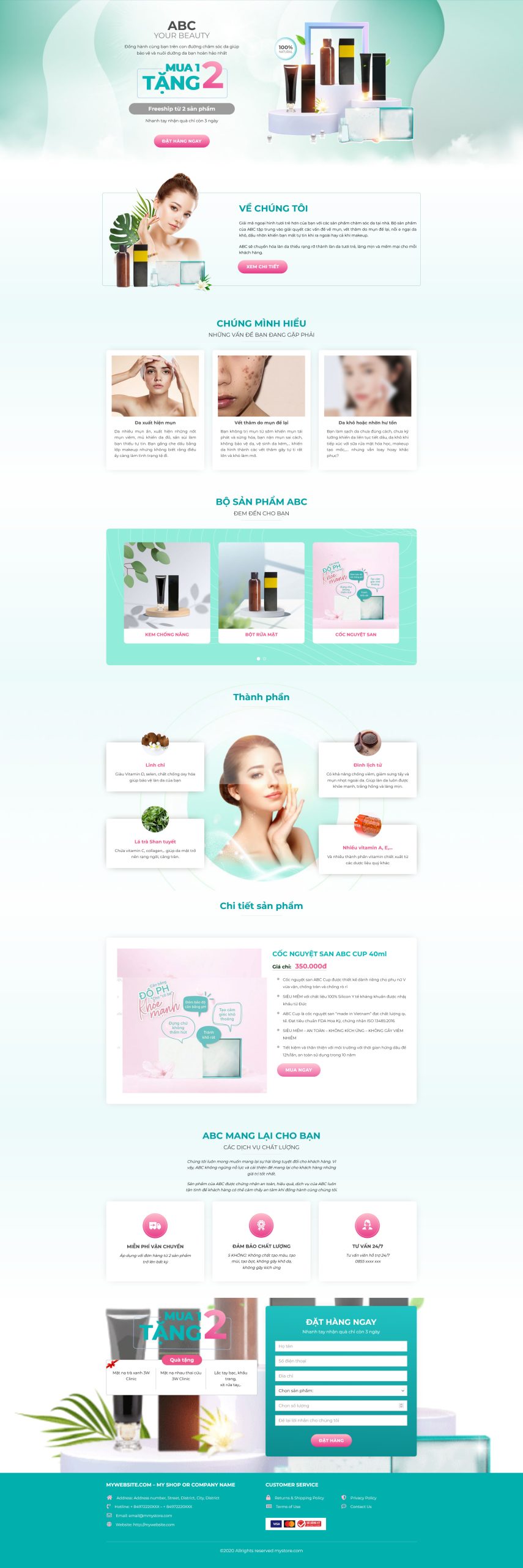 Mẫu Website BỘ MỸ PHẨM NỮ