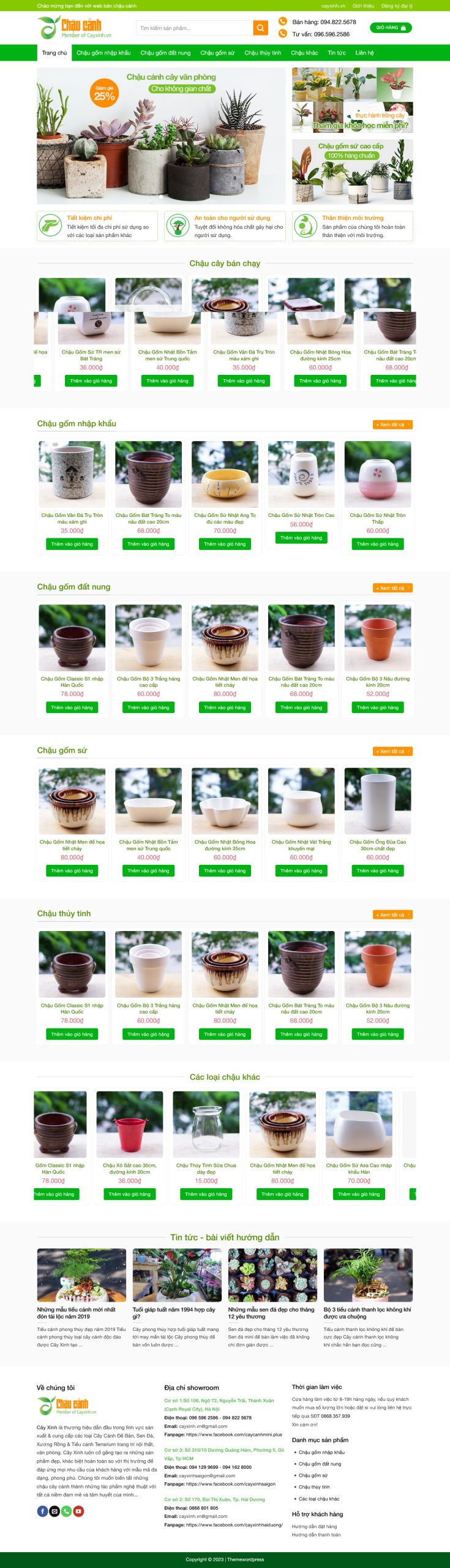 Mẫu Website KINH DOANH CHẬU CÂY