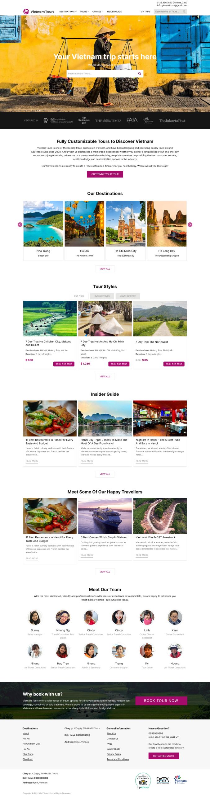 Mẫu Website TOUR DU LỊCH
