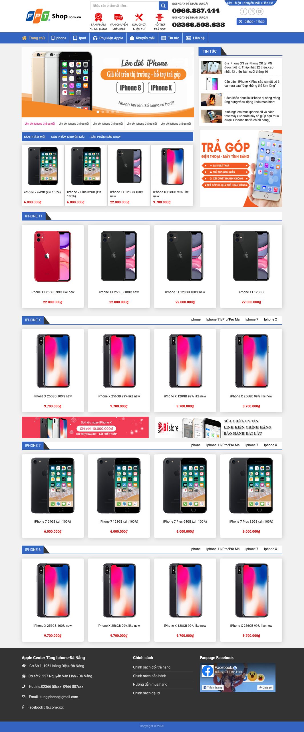 Mẫu Website BÁN ĐIỆN THOẠI IPHONE