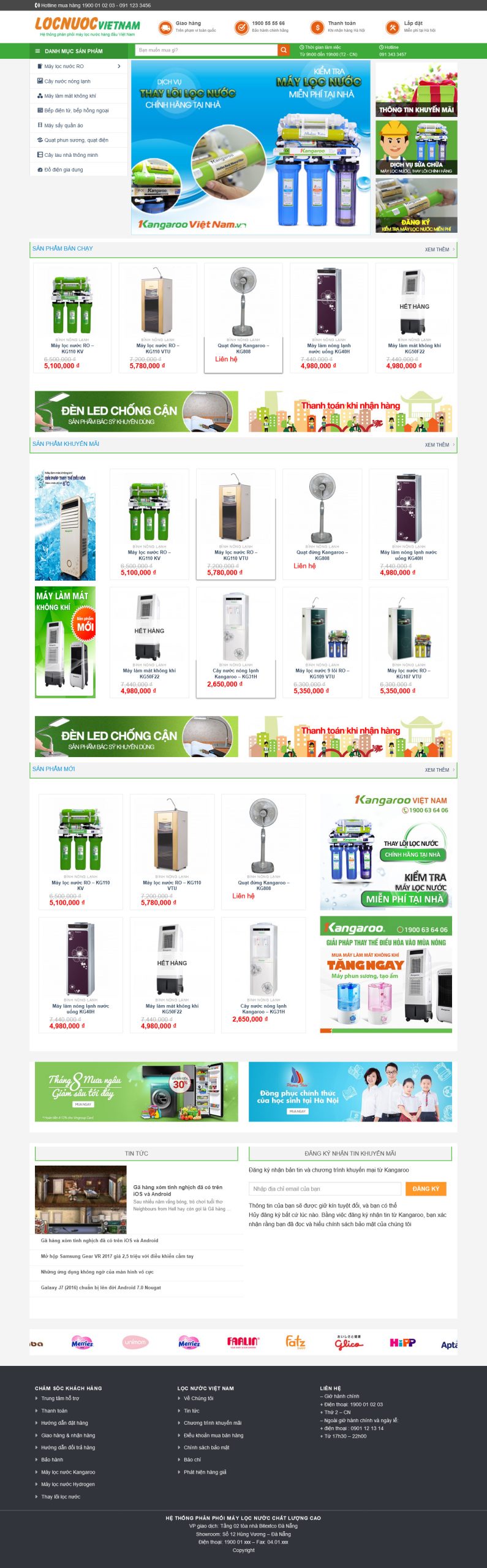 Mẫu Website Bán MÁY LỌC NƯỚC