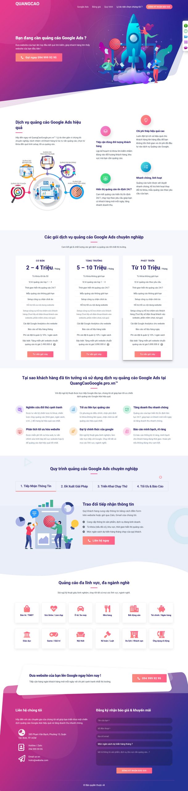 Mẫu Website DỊCH VỤ QUẢNG CÁO