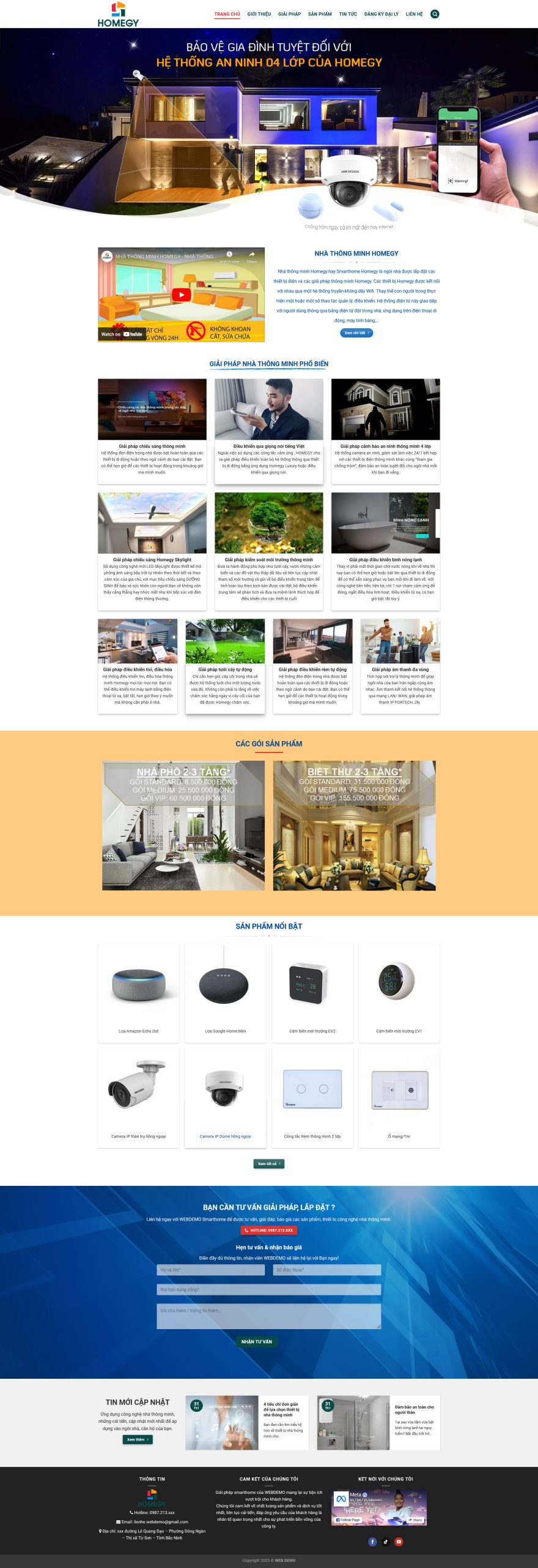Mẫu Website NHÀ Ở SMARTHOME 2