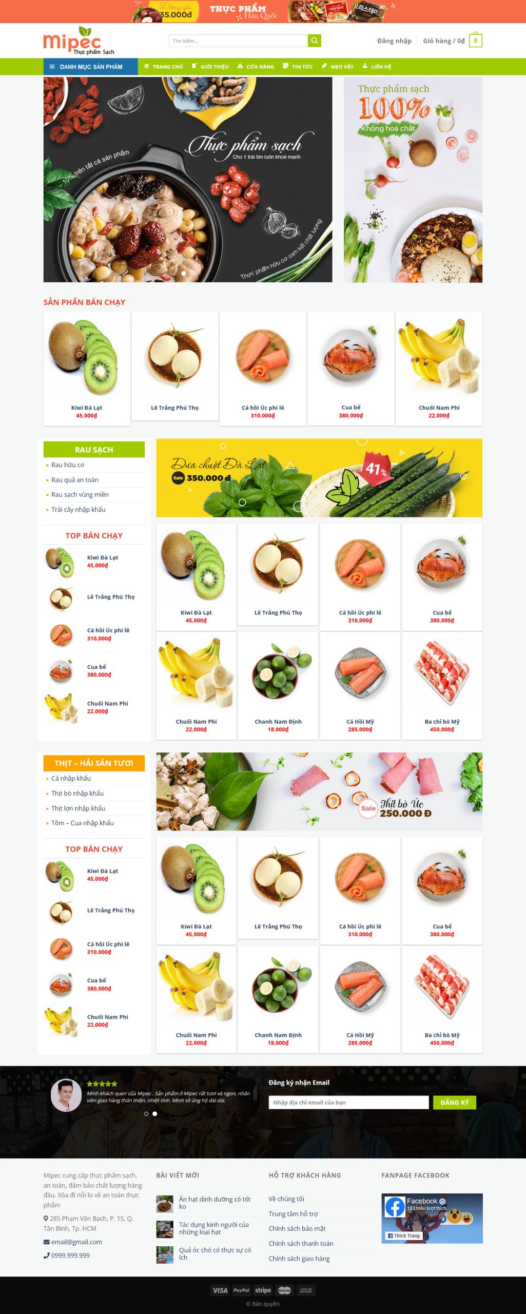 Mẫu Website KINH DOANH THỰC PHẨM 11