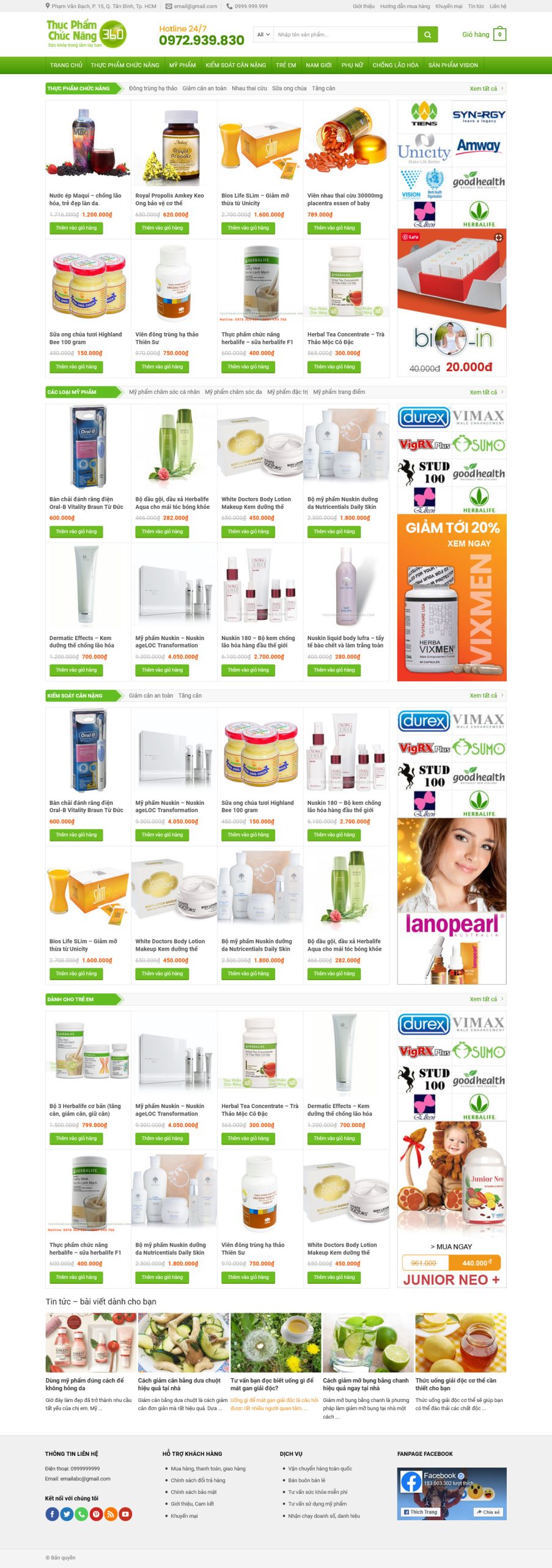 Mẫu Website KINH DOANH THỰC PHẨM CHỨC NĂNG, THUỐC TĂNG CÂN (Sao chép)