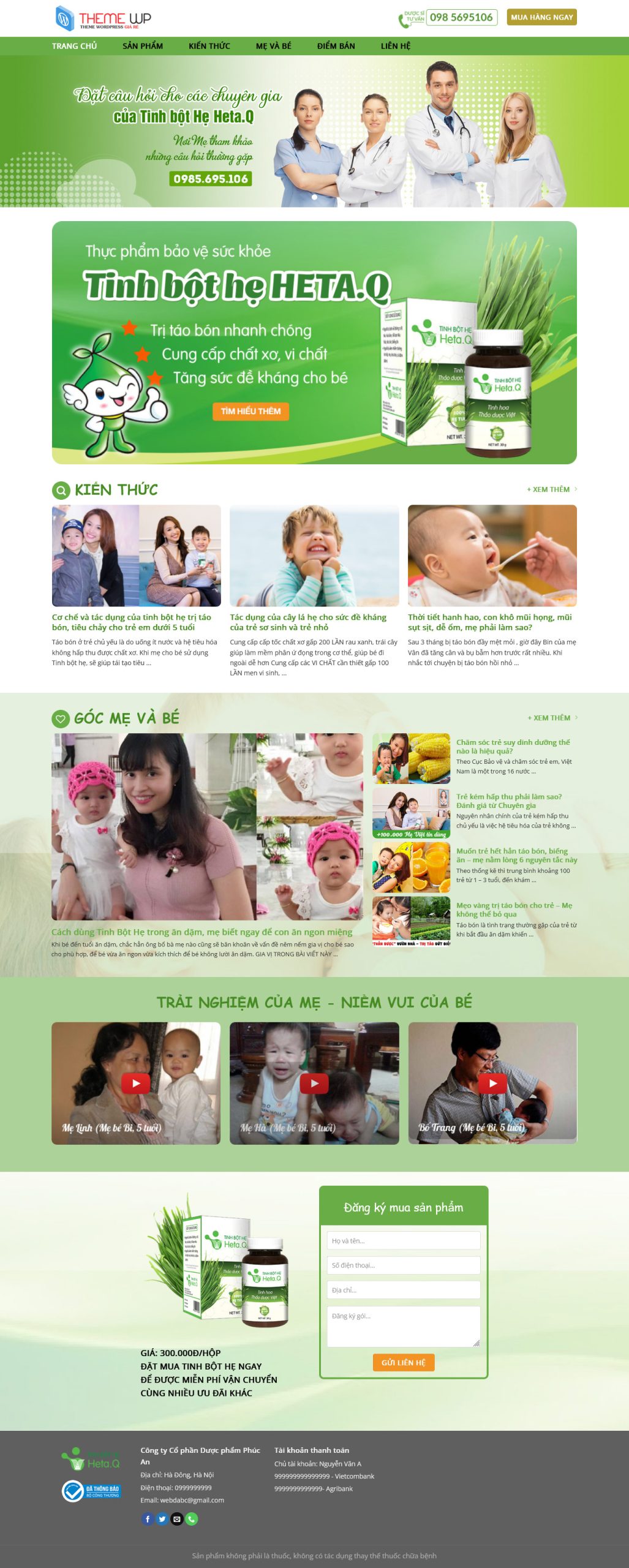 Mẫu Website KINH DOANH TINH BỘT