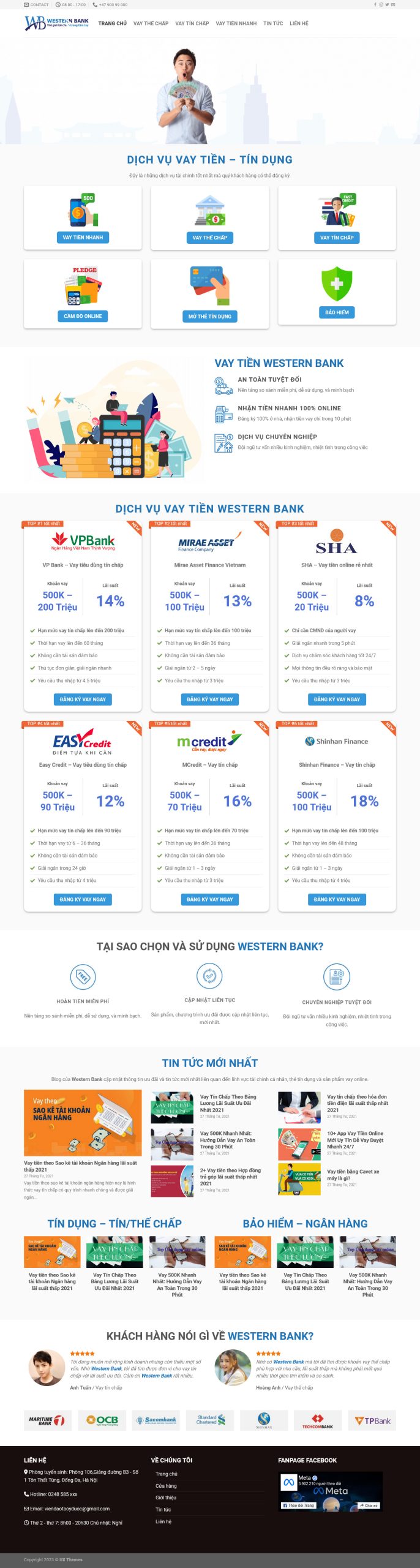Mẫu Website CHO VAY 2