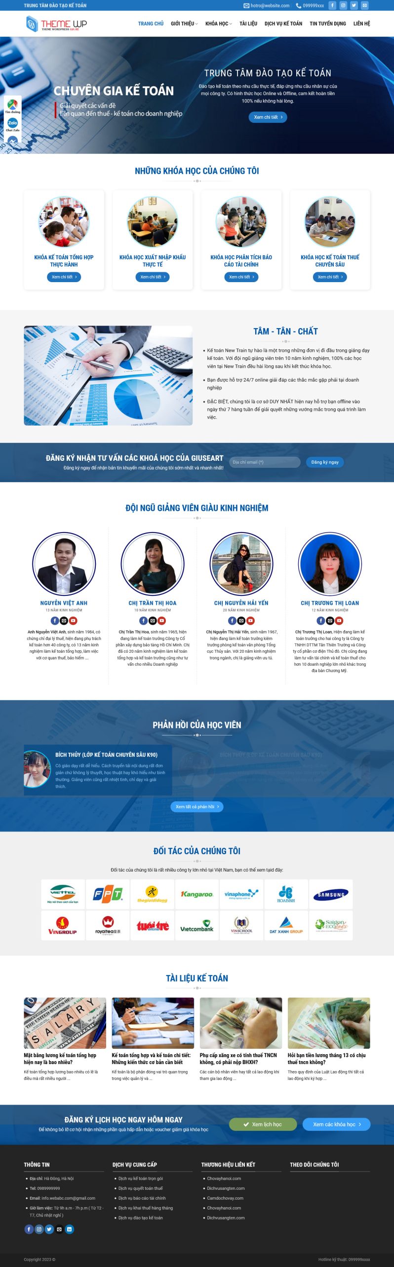 Mẫu Website DỊCH VỤ KẾ TOÁN VÀ ĐÀO TẠO KẾ TOÁN
