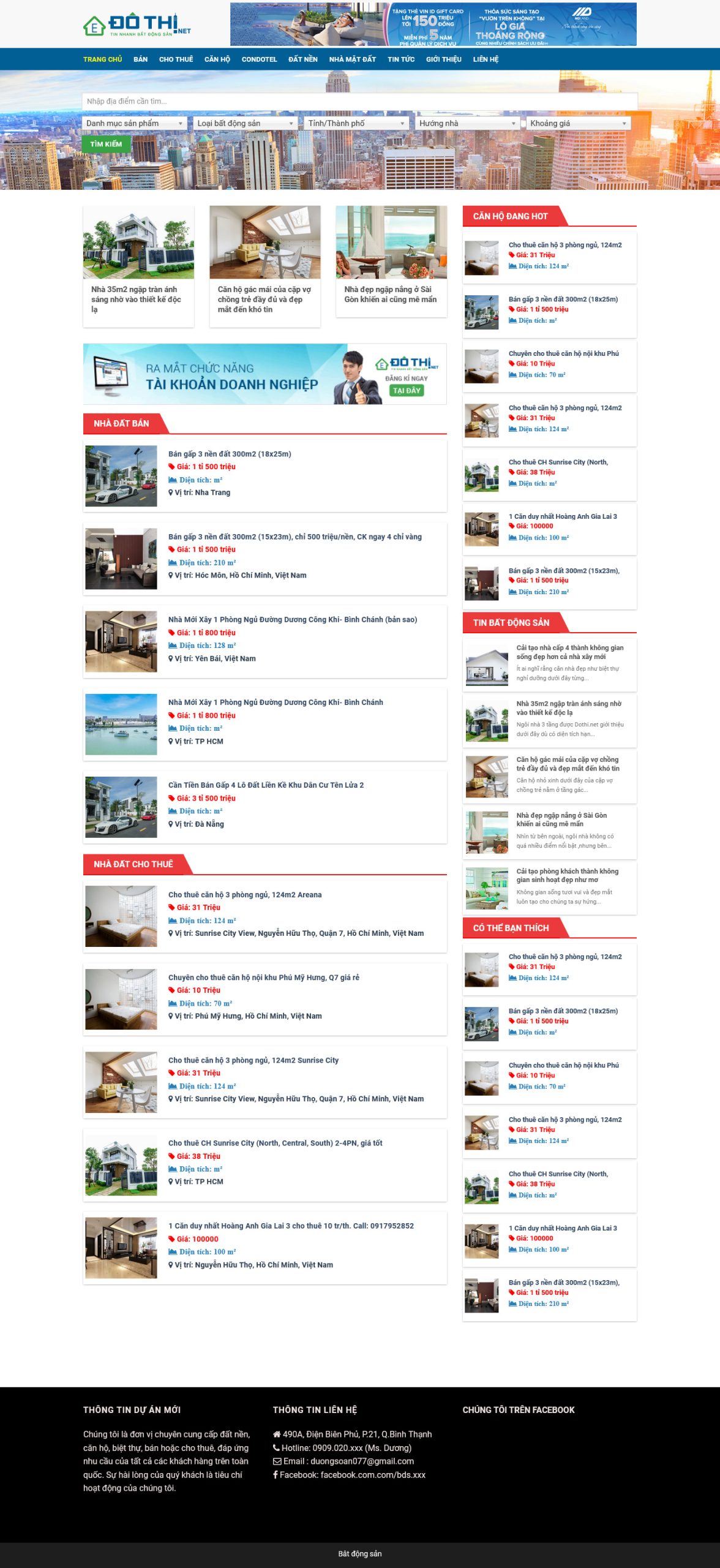 Mẫu Website BẤT ĐỘNG SẢN