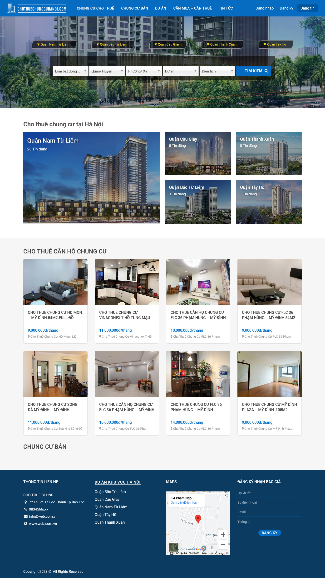 Mẫu Website BẤT ĐỘNG SẢN