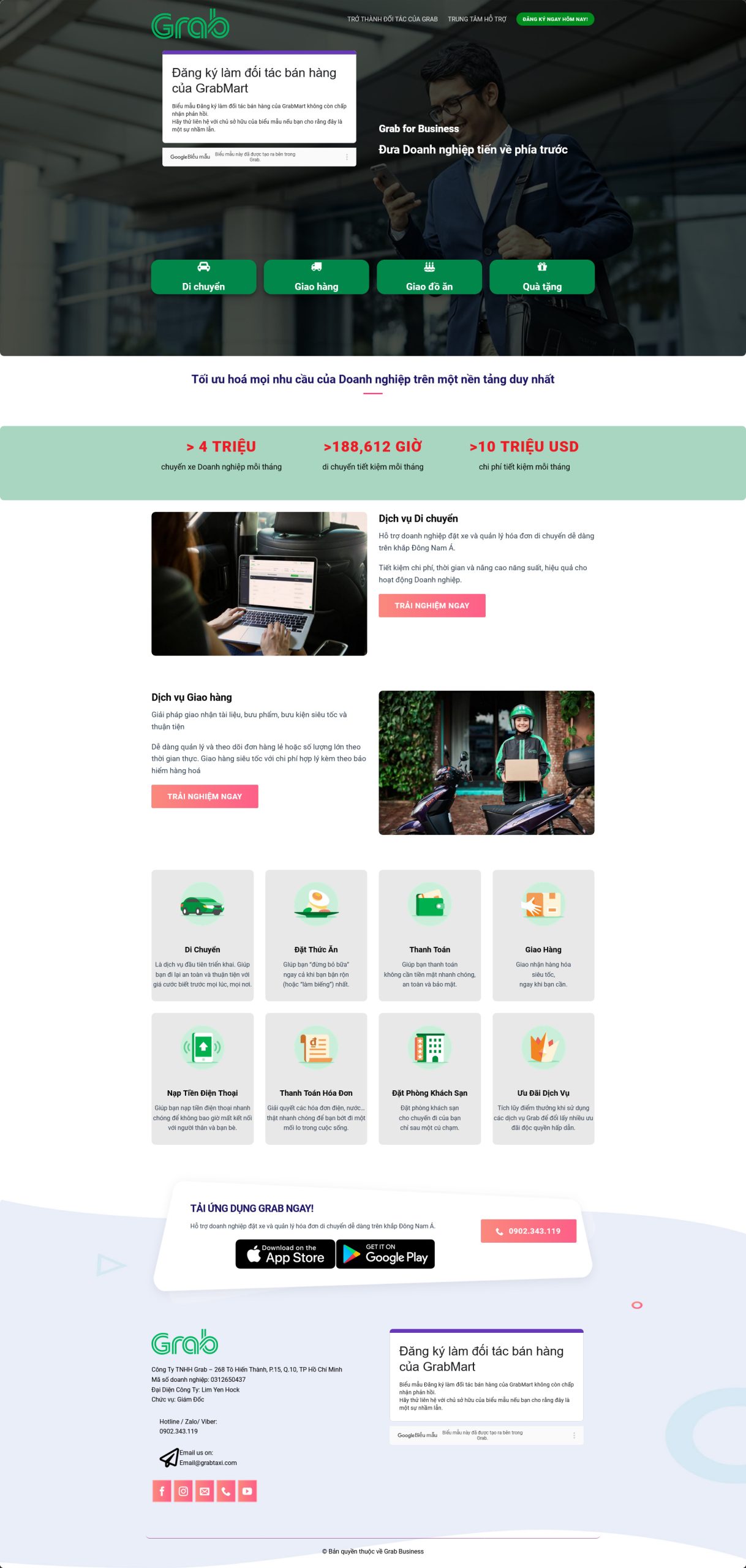 Mẫu Website GRAB