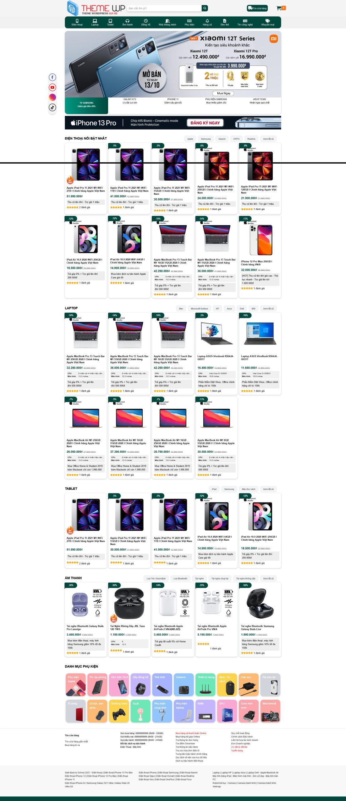 Mẫu Website KINH DOANH ĐIỆN THOẠI HOÀNG HÀ MOBILE