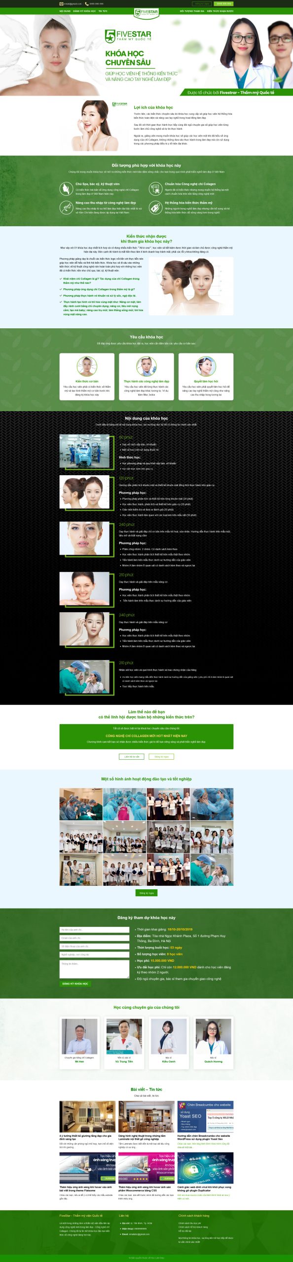 Mẫu Website KINH DOANH KHÓA HỌC LÀM ĐẸP