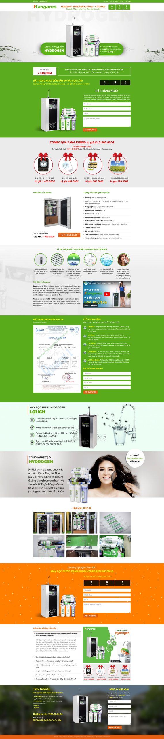 Mẫu Website KINH DOANH MÁY LỌC NƯỚC HYDROGEN