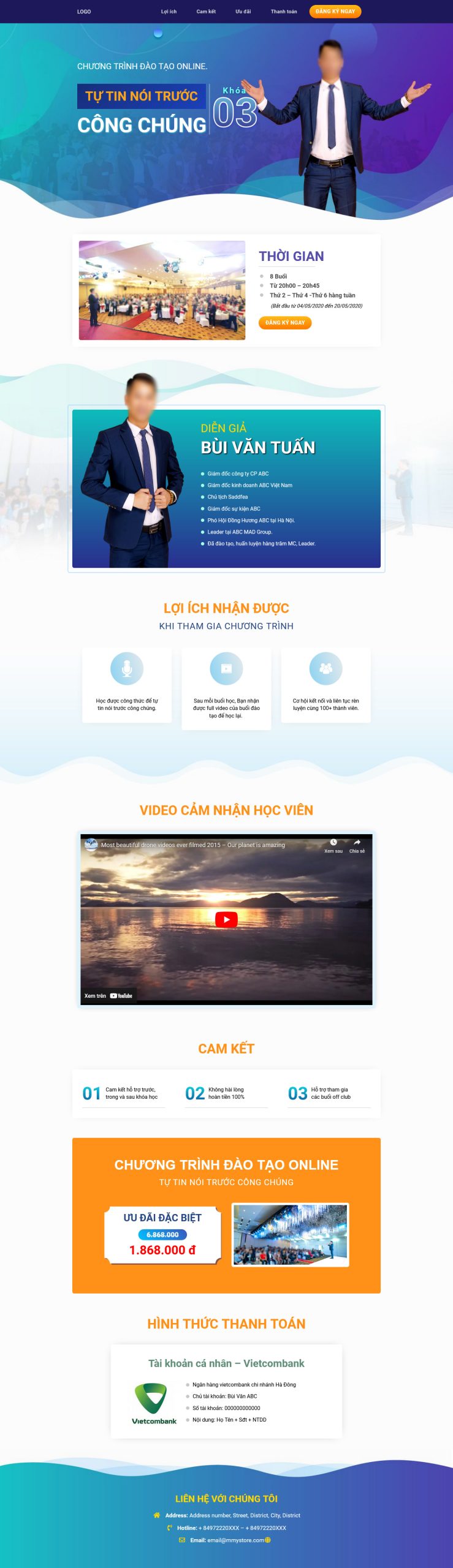 Mẫu Website KINH DOANH KHÓA HỌC