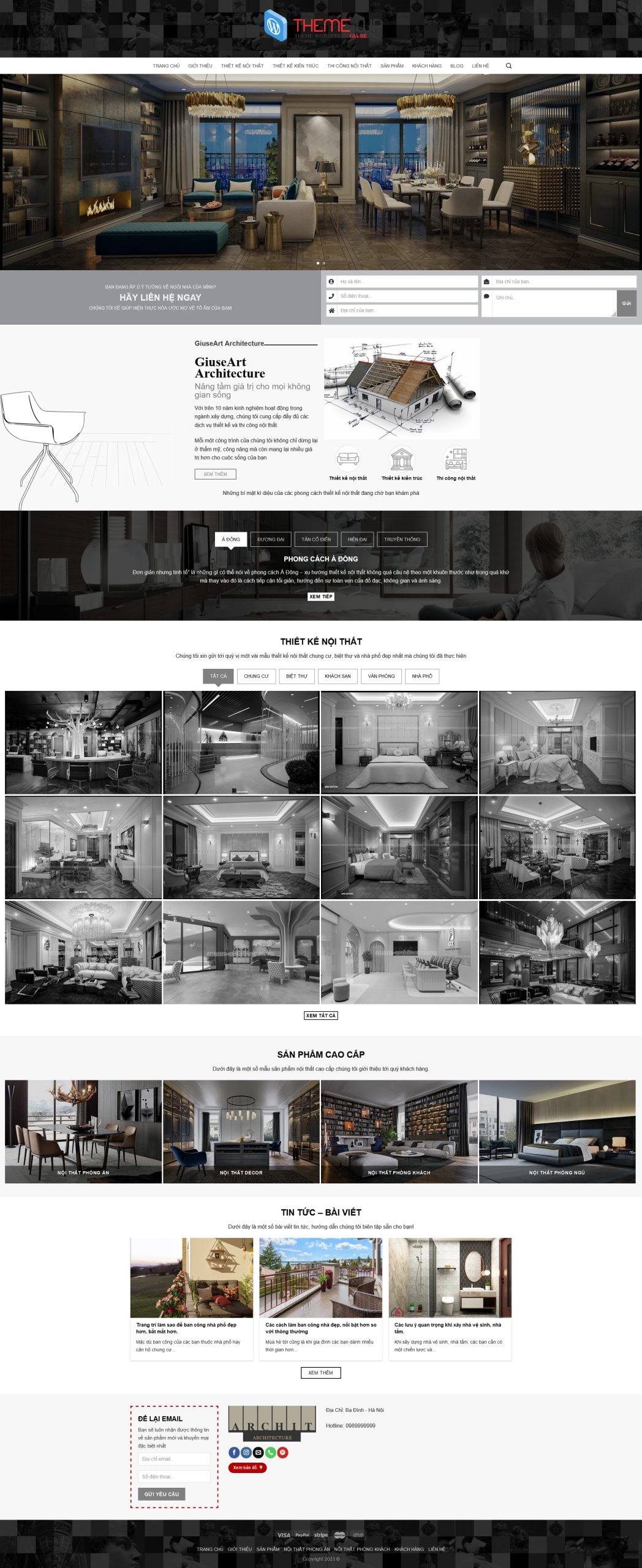 Mẫu Website THIẾT KẾ KIẾN TRÚC VÀ THI CÔNG NỘI THẤT
