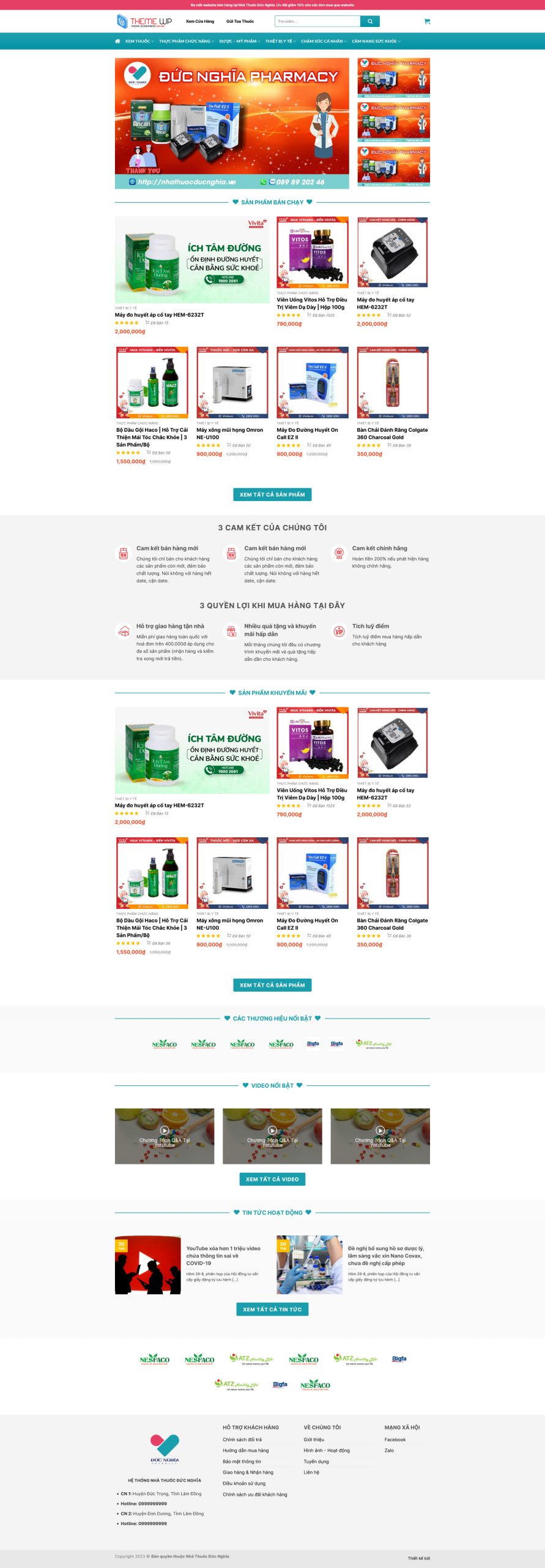 Mẫu Website NHÀ THUỐC