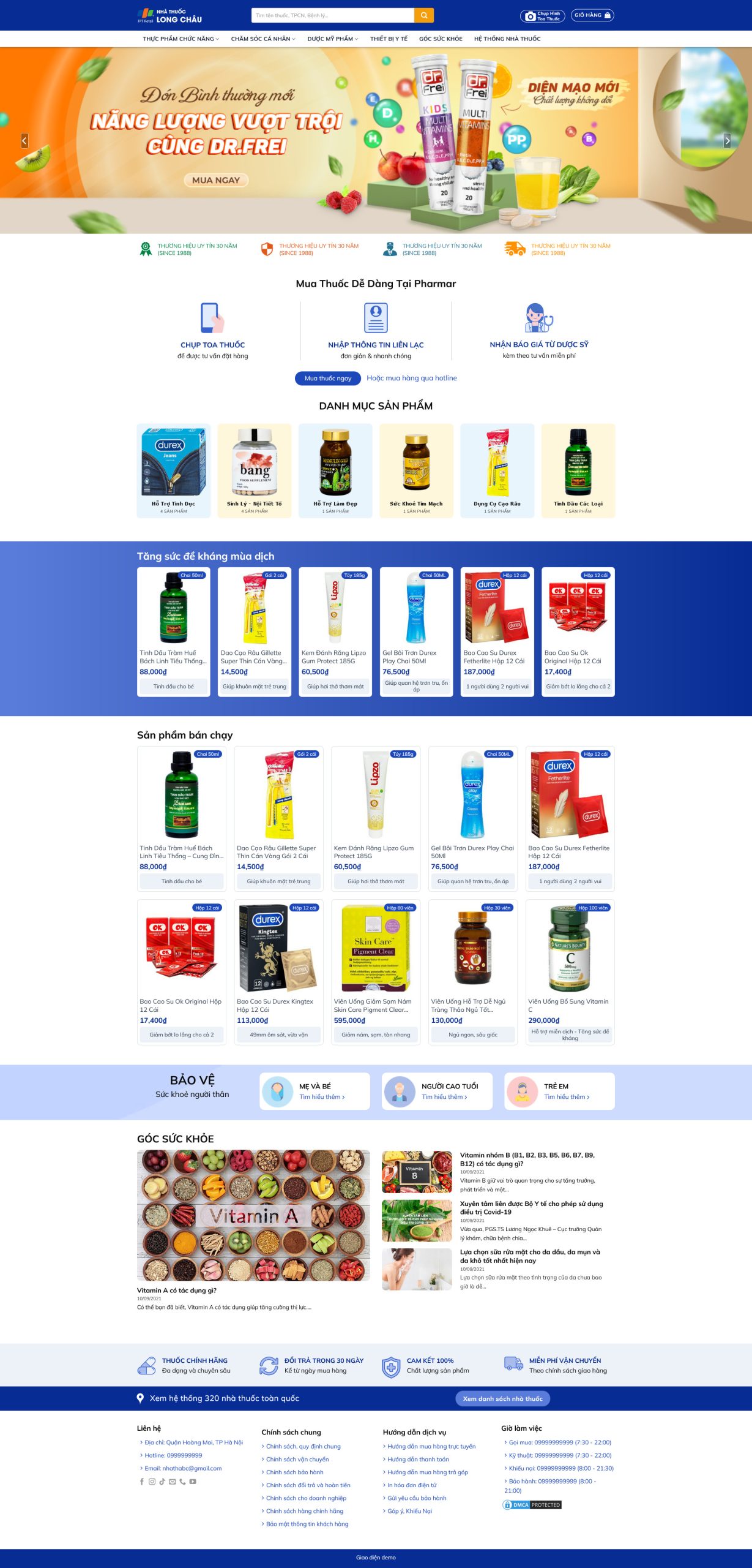 Mẫu Website NHÀ THUỐC (Sao chép)