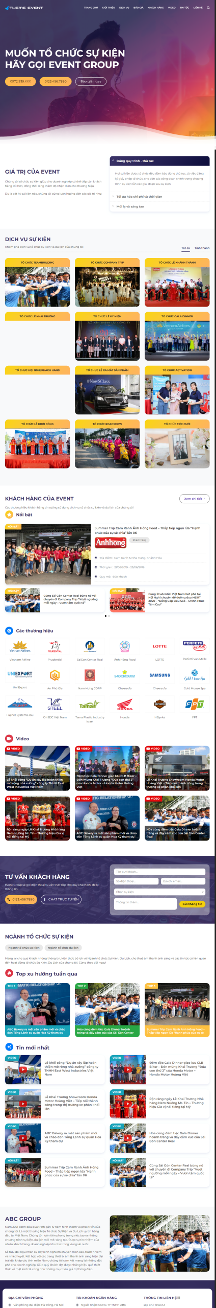 Mẫu Website DỊCH VỤ TỔ CHỨC SỰ KIỆN 7