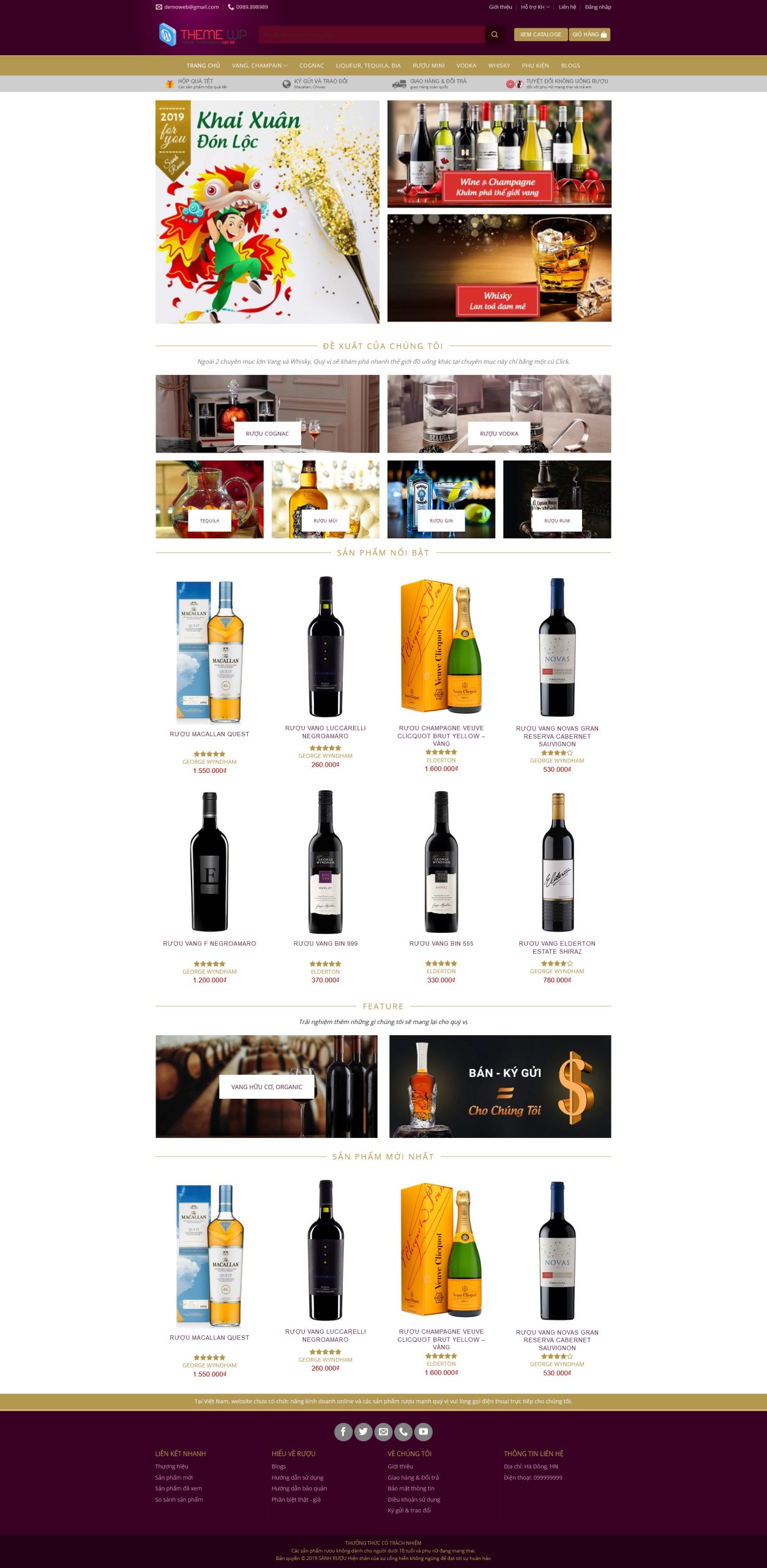 Mẫu Website KINH DOANH RƯỢU