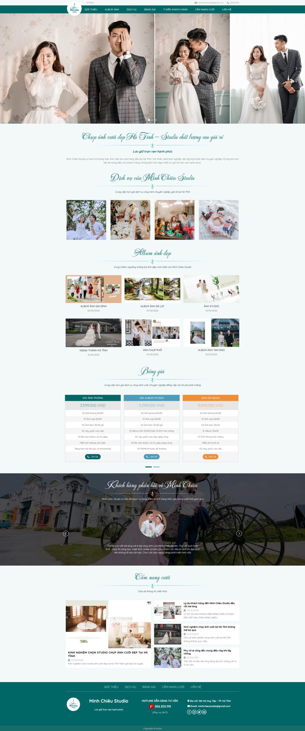 Mẫu Website STUDIO ẢNH CƯỚI