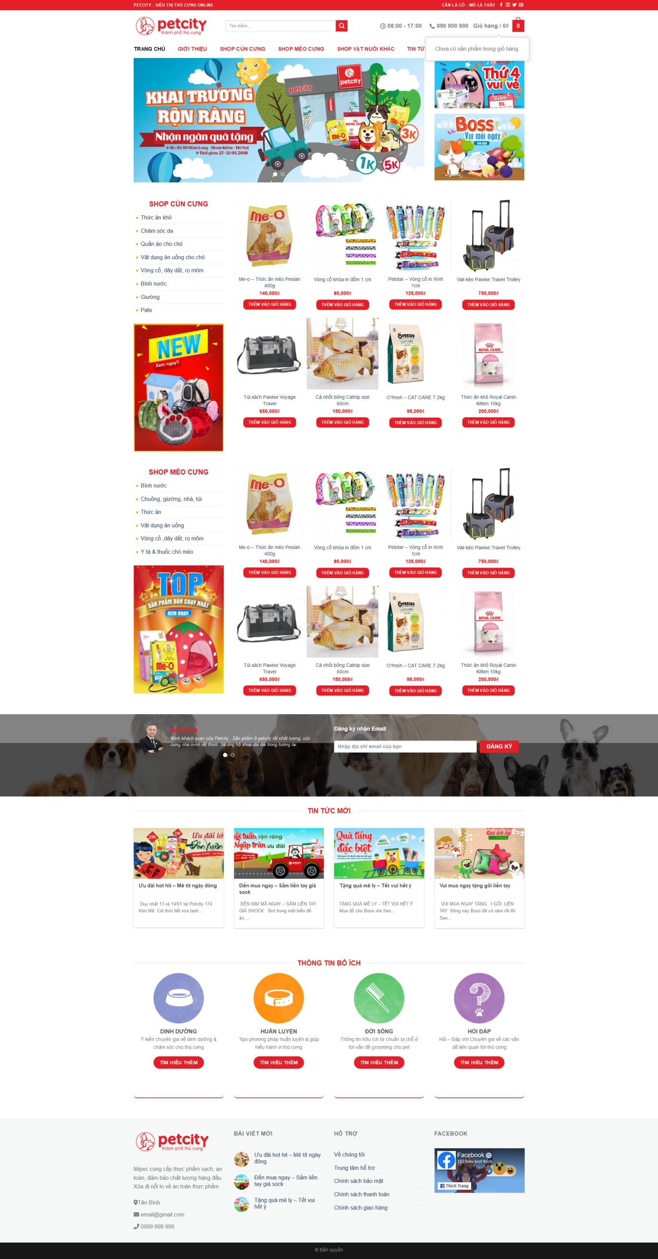 Mẫu Website KINH DOANH ĐỒ DÙNG CHO THÚ CƯNG