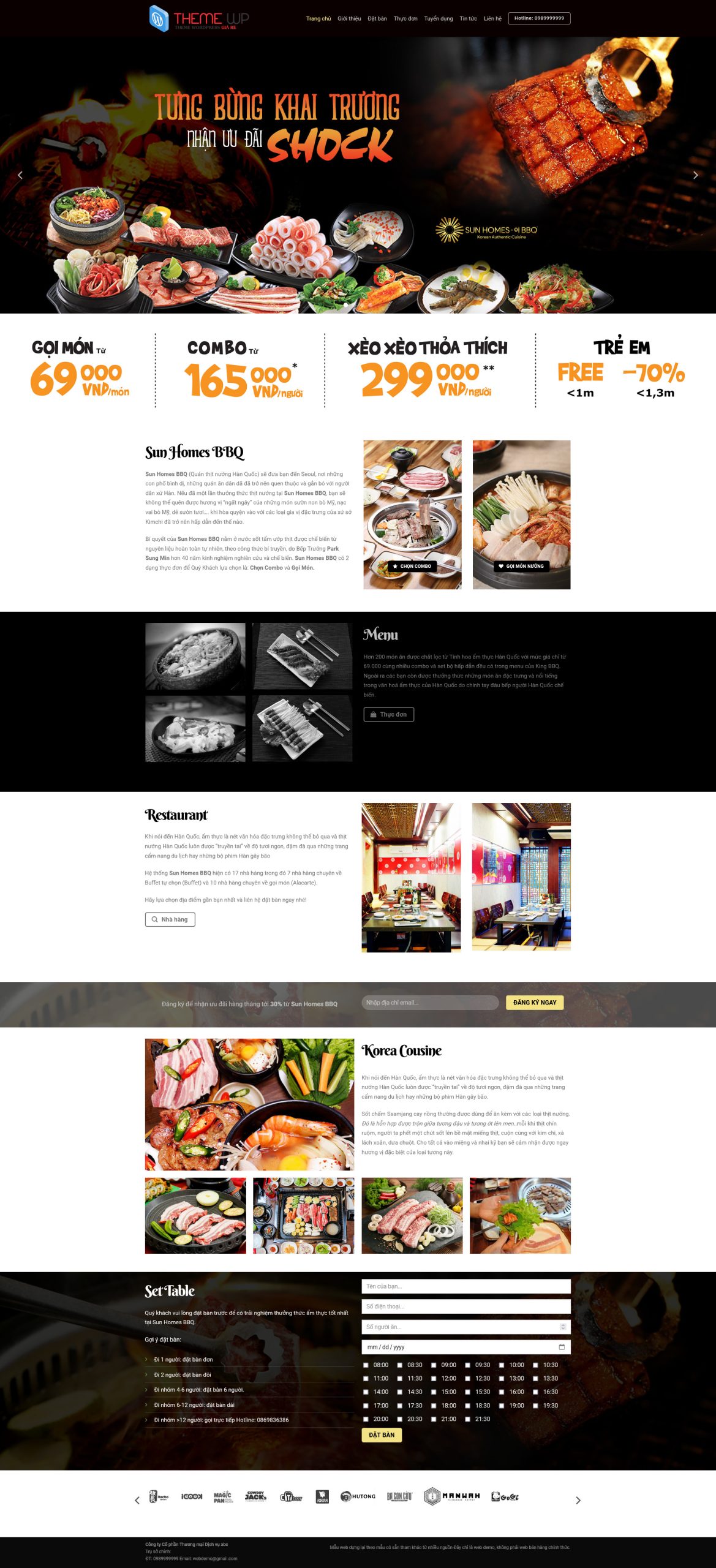 Mẫu Website NHÀ HÀNG BBQ